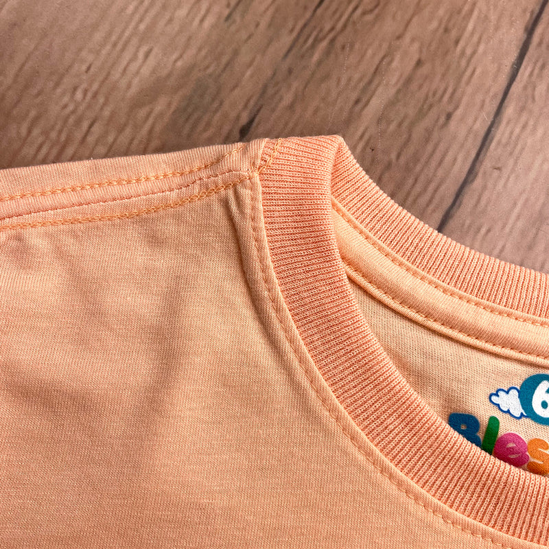 T-Shirt Infantil Salmão Aplique Kids For Christ