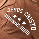 Camiseta Masculina Marrom Jesus Cristo King