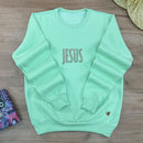 Moletom Menta Jesus Cruz Glitter