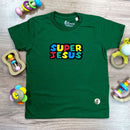 T-Shirt Infantil Verde Super Jesus