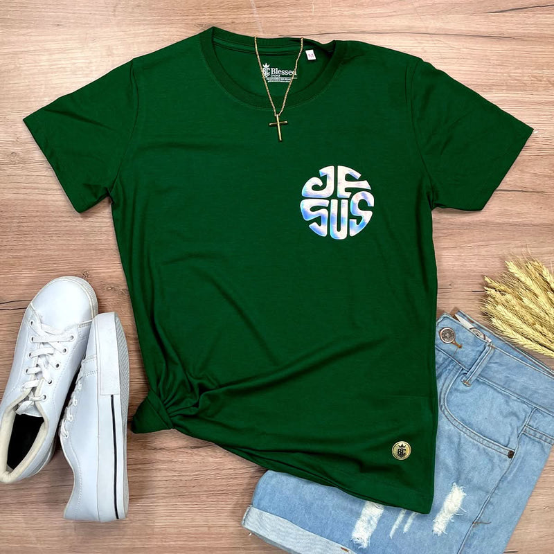 Camiseta Feminina Verde Jesus