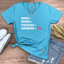 Camiseta Feminina Turquesa Amiga Igual Mãe