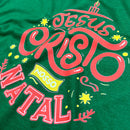 Camiseta Feminina Verde Jesus Cristo Nosso Natal