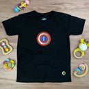T-Shirt Infantil Preta Escudo Cruz
