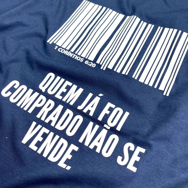 Camiseta Masculina Azul Quem Já Foi Comprado Não Se Vende