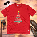 Camiseta Masculina Vermelha Árvore Paz Fé Colors