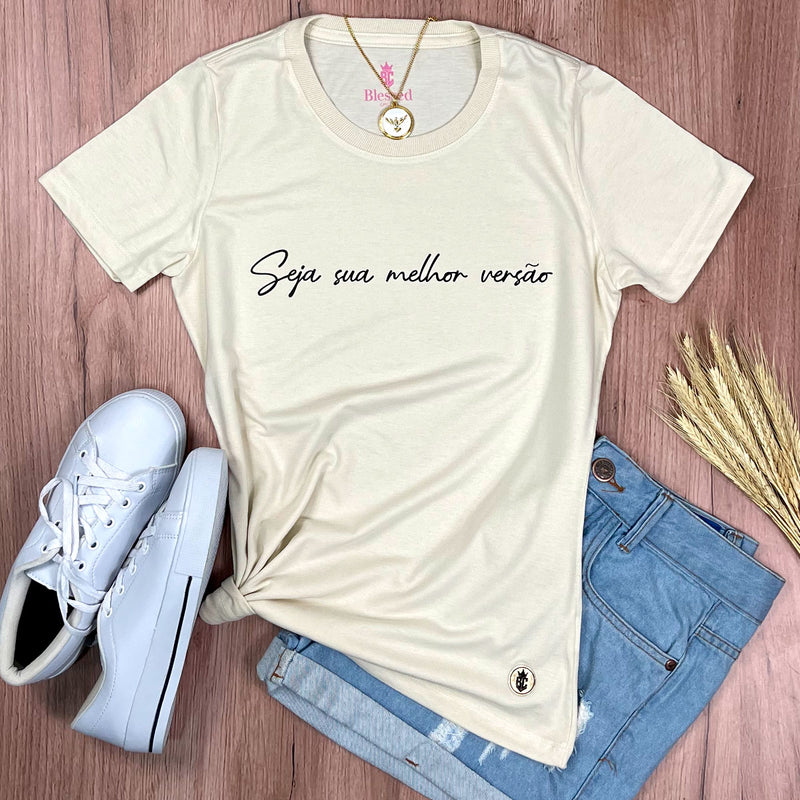 Camiseta Feminina Off White Seja Sua Melhor Versão