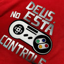 T-Shirt Infantil Vermelha Deus Está No Controle