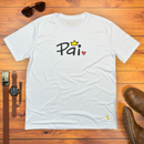 Camiseta Masculina Branca Pai Coroa Coração