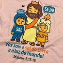 T-Shirt Infantil Salmão Seja Sal e Luz