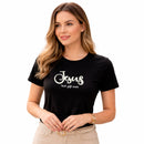 Camiseta Feminina Preta Jesus Best Gift Ever Veludo
