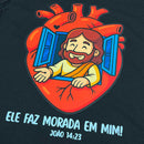 T-Shirt Infantil Preta Ele Faz Morada Em Mim!