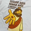 T-Shirt Infantil Branca Segura Aqui Minha Mão