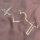 Moletom Marrom Batimento Coração Dourado