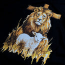 Camiseta Masculina Preta Cruz Leão E Cordeiro