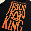 Moletom Canguru Com Capuz Preto Jesus Is King Coroa