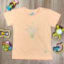T-Shirt Infantil Salmão Haja Luz