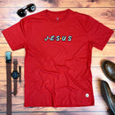 Camiseta Masculina Vermelha Aplique J.E.S.U.S