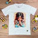 T-Shirt Infantil Branca Menina Orando