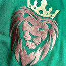 T-Shirt Infantil Verde Coroa Leão Veludo