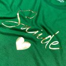 Camiseta Masculina Verde Saúde Coração Dourado