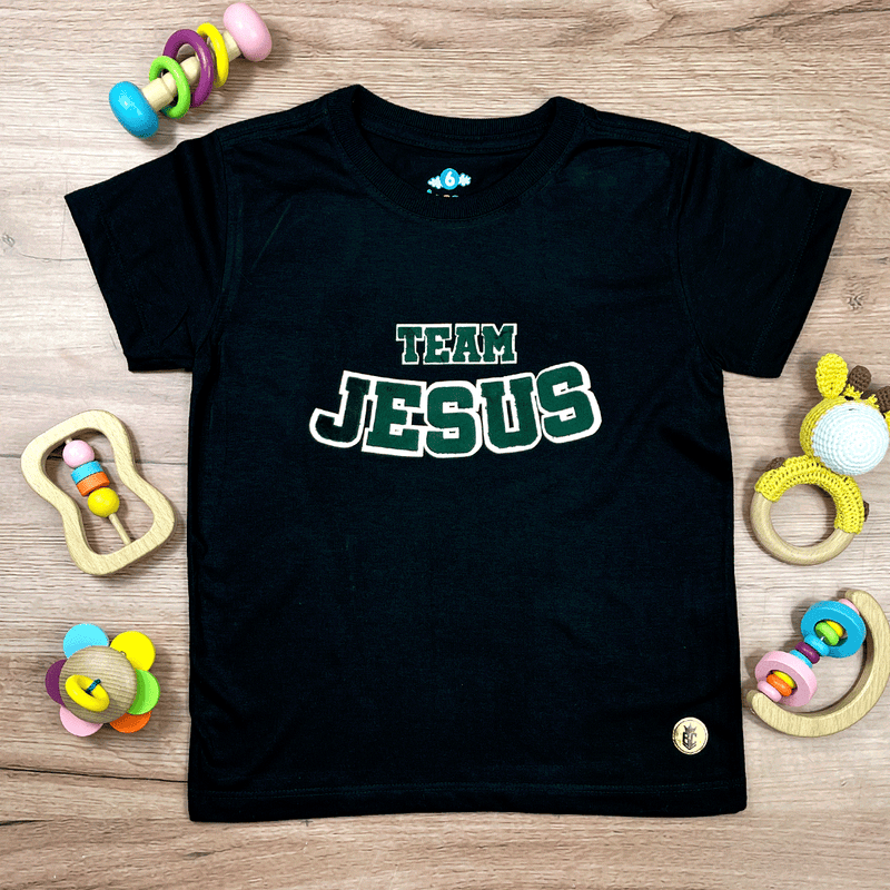 T-Shirt Infantil Preta Team Jesus