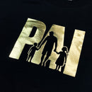 Camiseta Masculina Preta Pai Filhos Dourado