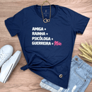 Camiseta Feminina Azul Amiga Igual Mãe