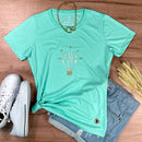 Camiseta Feminina Verde Menta Haja Luz