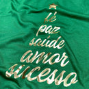Camiseta Masculina Verde Árvore Fé Paz Dourado