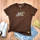 Camiseta Feminina Marrom Jesus Cristo Holográfico