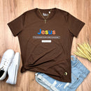 Camiseta Feminina Marrom Jesus Se Me Buscarem De Todo Coração, Me Encontrarão