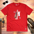 Camiseta Masculina Vermelha Esta é a Estação Esta é a Razão