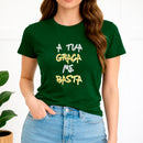 Camiseta Feminina Verde A Tua Graça Me Basta  Aplique