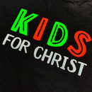 T-Shirt Infantil Preta Aplique Kids For Christ