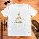 Camiseta Masculina Branca Árvore Fé Paz Colors