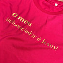 Camiseta Feminina Pink O Meu Influenciador É Jesus!