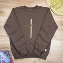 Moletom Marrom Cruz Dourada Jesus Cristo