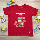 T-Shirt Infantil Vermelha Armadura De Deus