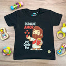 T-Shirt Infantil Preta Espalhe Amor Por Onde For