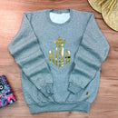 Moletom Cinza Aplique King Dourado