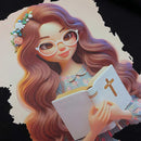 T-Shirt Infantil Preta Garota Bíblia Branca