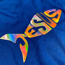 Camiseta Masculina Azul Jesus Peixe