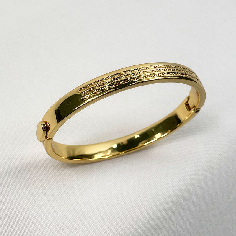 Bracelete Fecho Banho de Ouro Amarelo 18K Pai Nosso