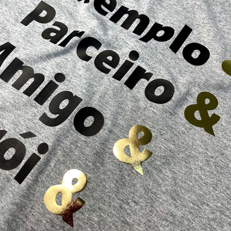 Camiseta Masculina Cinza Exemplo E Parceiro E Pai