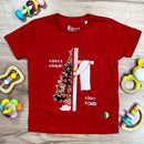 T-Shirt Infantil Vermelha Esta é a Estação Esta é a Razão