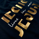 Kit Casal  Camiseta Preta Jesus Lives In Me