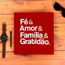 Camiseta Masculina Vermelha Fé & Amor Dourado