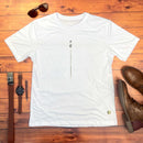 Camiseta Masculina Branca Fé Listra Dourado