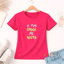 Camiseta Feminina Pink A Tua Graça Me Basta  Aplique